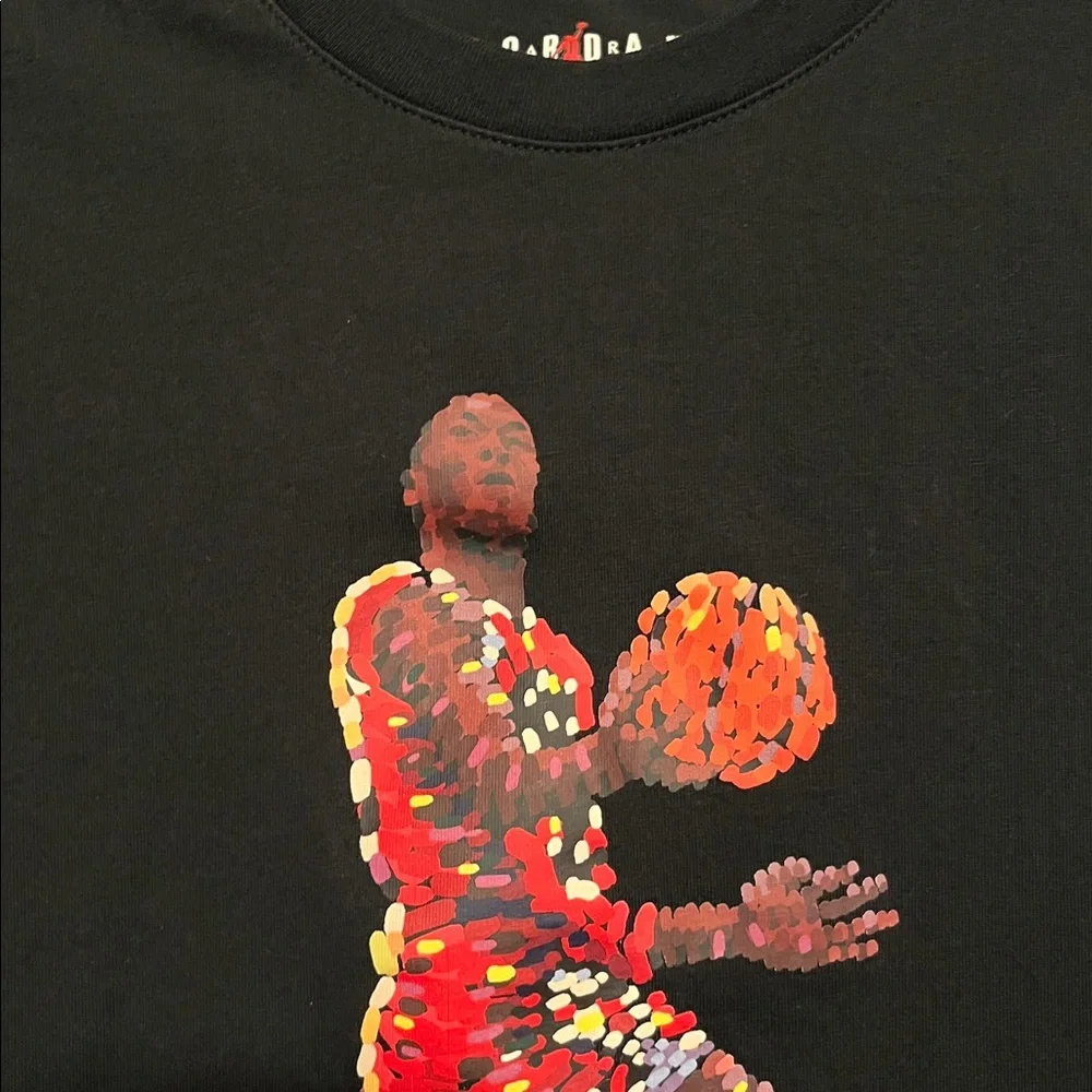Jordan Black Tee with Red Jumpman Logo